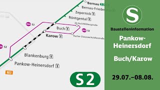 SBahn Berlin Baustelleninformation  PankowHeinersdorf – Buch – Karow – S2 [upl. by Hennessy]