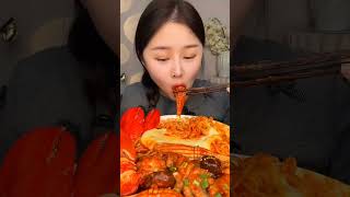 Asmr eating seafood asmr mukbang eatingvideos food shorts youtubeshorts yummy seafood [upl. by Ahsihat]