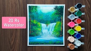 Drawing with 20 Rs watercolor  tutorial shorts [upl. by Anolla]