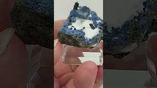 Benitoite with Neptunite Druzy Crystals Benitoite Gem Mine San Benito County California [upl. by Ratep]