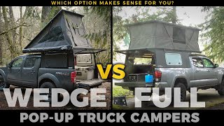 Wedgestyle vs Full PopUp Truck Campers in 6 minutes [upl. by Tammie83]