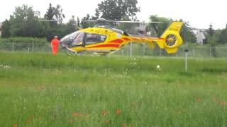 HD Eurocopter EC 135 LPR start Nowy Sącz szpital [upl. by Adianes265]