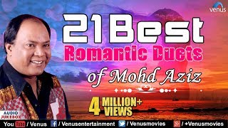 21 Romantic Duets  Mohd Aziz Songs  Romantic Songs  Hindi Songs [upl. by Ariajaj]