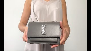 Saint Laurent Sunset Chain Wallet Mini Bag in Grey  Authentic YSL Bag [upl. by Jones]