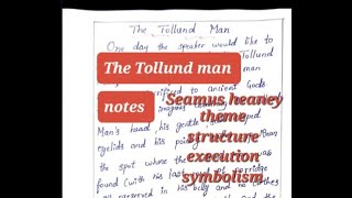 The Tollund Man notes Seamus heaney summary in english analysis ksou [upl. by Neenahs658]