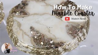 How To Create A Marble Effect On A Agate Style Coasters [upl. by Donielle]