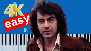 Neil Diamond  Sweet Caroline Slow Easy Piano Tutorial 4K [upl. by Rockafellow666]