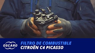 Cómo cambiar el filtro de combustible de un Citroën C4 Picasso  Tutoriales Oscaro [upl. by Ashton]