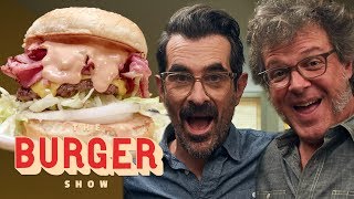 Ty Burrell TasteTests Classic Regional Burger Styles  The Burger Show [upl. by Ainimre83]