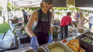 Hungarian Langos Cooked in Warsaw Street Food from Poland [upl. by Butterfield97]