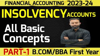 Insolvency Accounts  All Basic Concepts  BCom 1st Year  Semester 1 Part1  Deys Commerce [upl. by Mar]