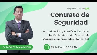 Actualización y Planificación de Tarifas Mínimas del Servicio de Vigilancia en Propiedad Horizontal [upl. by Manvell]