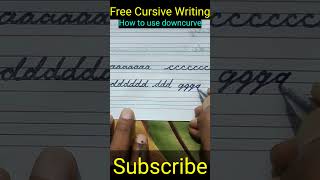 practice of downcurve and undercurve in letter a b c d cursive writing free cursivewriting course [upl. by Alilad]