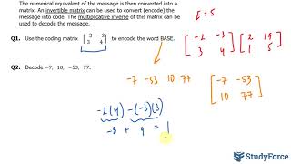 📚 Using invertible matrices with cryptograms [upl. by Rizzi889]