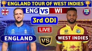 England vs West Indies 3rd ODI  ENG vs WI 3rd ODI Match Live Score amp Commentary England ODI [upl. by Ahsirahc]