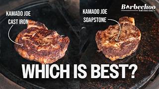 Kamado Joe Soapstone vs Cast Iron Griddle  Which is best for Steak  Barbechoo [upl. by Ennoved]