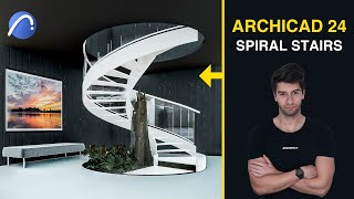 ArchiCAD 24 Spiral Staircase Tutorial [upl. by Radnaxela]