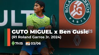 GUTO MIGUEL x Ben Gusic R1 Roland Garros Jr 2024 Live comentários sem imagens [upl. by Erdnoed706]