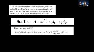 Physics 1B Fluid Dynamics Problems Solved Part 3 [upl. by Raffin]