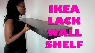 How to Install a Floating Wall Shelf  Ikea Lack [upl. by Amluz]