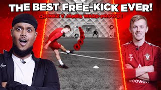 CHUNKZ VS JAMES WARD PROWSE VS SHARKY FREE KICK CHALLENGE TO WIN YOU MONEY [upl. by Dee Dee]