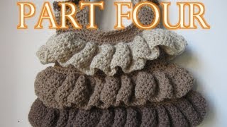 Crochet Ruffle Bag Tutorial pt 4  This was filmed before HD Cameras [upl. by Cissie553]