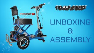 UNBOXING amp ASSEMBLY Triaxe Sport Folding Mobility Scooter by Enhance Mobility [upl. by Asiela]