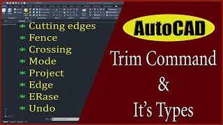 Trim command in AutoCAD  Trim command  autocad autocadtutorial [upl. by Olyhs983]