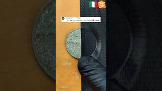 Time Lapse Transformation Cleaning Italian Coin 🇮🇹 💚🤍💔 [upl. by Kinghorn]