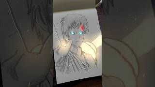 Gaara drawing 💀  anime drawing  naruto drawing  glow art anime drawing art shorts [upl. by Redfield]