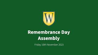 Remembrance Day Assembly 2023 [upl. by Nic]