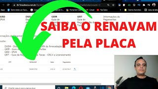 SAIBA O RENAVAM PELA PLACA DO VEÍCULO [upl. by Eenwat]