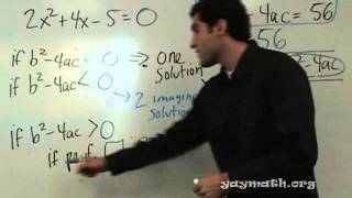 Algebra 2  Discriminant [upl. by Haymo]