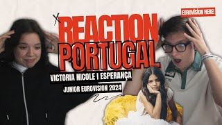 🇵🇹REACTION PORTUGAL I JESC 2024 I VICTORIA NICOLE  ESPERANÇA [upl. by Ahsieyk]