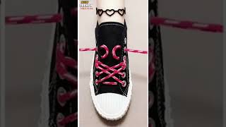 Very unique ways to tie your shoe laces Crisscross style shorts shoeslacestyles [upl. by Lennaj]