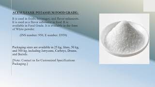 Acesulfame Potassium Food Grade by CHOICE ORGANOCHEM LLP from Hyderabad [upl. by Dorkus859]