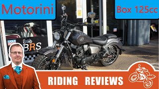 Motorini Box 125icc cruiser review by riding reviews [upl. by Columba]