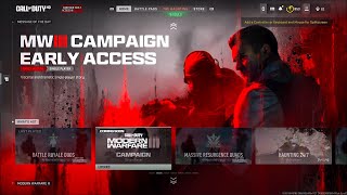 MW3 CAMPAIGN EARLY ACCESS DOWNLOAD INSTALL amp NEW UPDATES… [upl. by Odraccir411]