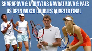 MARIA SHARAPOVA  MAX MIRNYI VS MARTINA NAVRATILOVA  LEANDER PAES  2004 US OPEN MIXED DOUBLES QF [upl. by Prima]