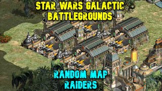 Star Wars Galactic Battlegrounds Raiders Random Map  4v4 Moderate AI [upl. by Mauro17]