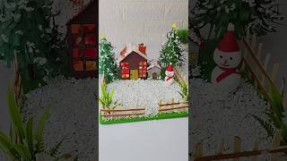 DIY Christmas village 🎄🎁youtubeshorts viralshorts [upl. by Eicyak373]