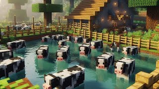 FIZ UMA CRIAÇÃO DE VACAS NA VILA AQUÁTICA NO MINECRAFT [upl. by Ical348]