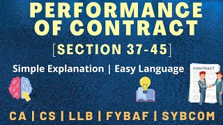 Performance of Contract  Section 37 to 45  Indian Contract Act 1872 [upl. by Cudlip270]