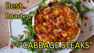 BEST ROASTED CABBAGE STEAKS  OVEN ROASTED  SIMPLE  FAST AND DELICIOUS Roasting Vegetables [upl. by Trabue]