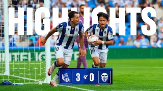 HIGHLIGHTS  LaLiga 2425  J8  Real Sociedad 3  0 Valencia CF [upl. by Lekar179]