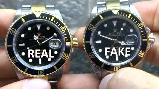 How to Spot a Fake Rolex  Comparing a Real to a Fake [upl. by Hestia]