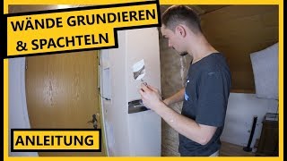 Rigipswand Grundieren amp Spachteln  So gehts│Einbauregal bauen│Teil 4 [upl. by Aidiruy131]