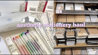 huge aesthetic stationery haul  muji daiso etc  organisation🌱 [upl. by Rosabelle]