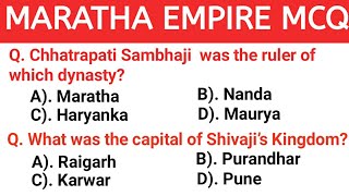 maratha empire mcq in english  history of maratha empire in english mcq  general knowledge insight [upl. by Idisahc495]