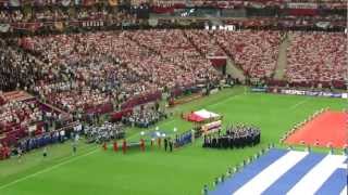 EURO 2012 Polska  Grecja  Hymny i prezentacja Polaków  National Anthems of Poland and Greece [upl. by Lillie]